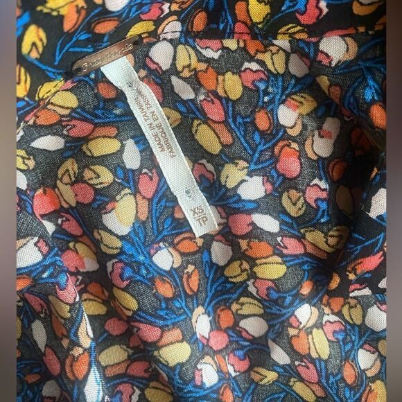 Free People Women’s Print Floral Boho Maxi Dress Multicolored Sz XS Long Sleeve - Picture 3 of 12